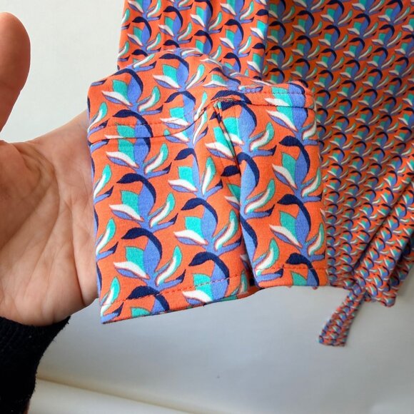 Diane von Furstenberg Didi Dress geometric Print Women’s, blue/orange Size M - Picture 8 of 12